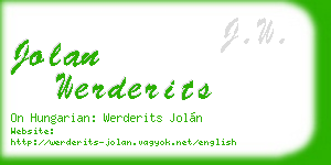 jolan werderits business card